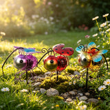 metal bug with solar wall hanging
