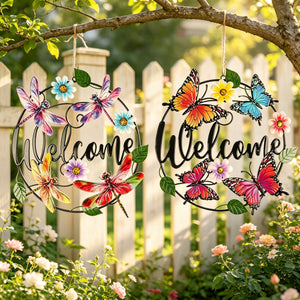 metal welcome wall hanging