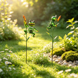 metal frog with solar stake